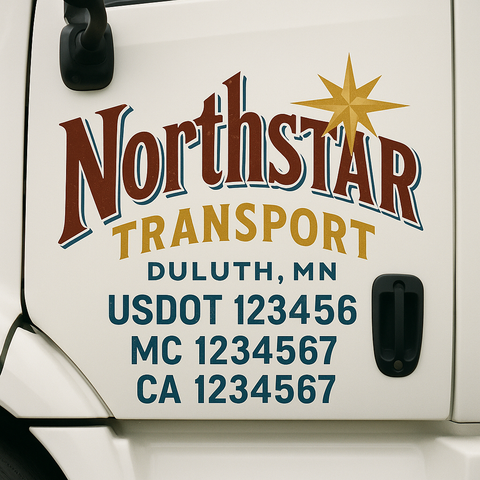 Custom Truck Door Decal Sticker Signs | US DOT Compliant Truck Door Lettering Templates | Make Your Own - Add Your Own Text (2-Pack)