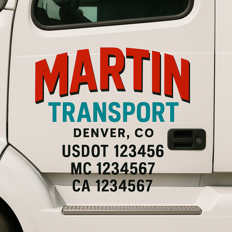Custom Truck Door Decal Sticker Signs | US DOT Compliant Truck Door Lettering Templates | Make Your Own - Add Your Own Text (2-Pack)
