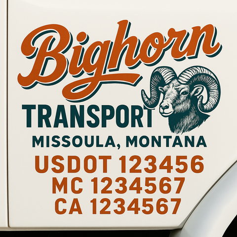 Custom Truck Door Decal Sticker Signs | US DOT Compliant Truck Door Lettering Templates | Make Your Own - Add Your Own Text (2-Pack)