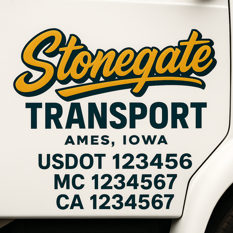 Custom Truck Door Decal Sticker Signs | US DOT Compliant Truck Door Lettering Templates | Make Your Own - Add Your Own Text (2-Pack)