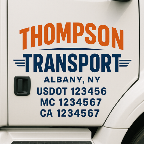 Custom Truck Door Decal Sticker Signs | US DOT Compliant Truck Door Lettering Templates | Make Your Own - Add Your Own Text (2-Pack)