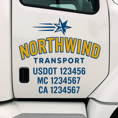 Custom Truck Door Decal Sticker Signs | US DOT Compliant Truck Door Lettering Templates | Make Your Own - Add Your Own Text (2-Pack)