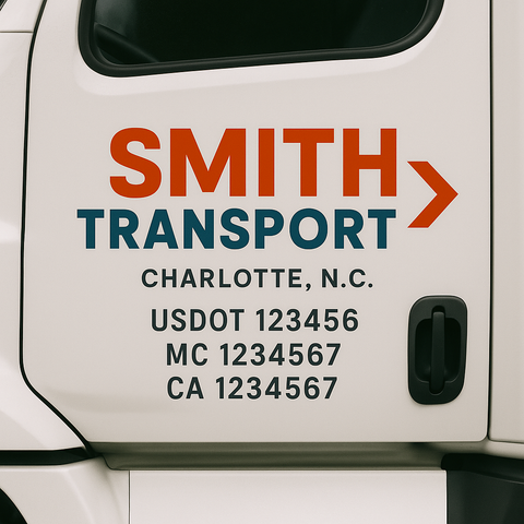 Custom Truck Door Decal Sticker Signs | US DOT Compliant Truck Door Lettering Templates | Make Your Own - Add Your Own Text (2-Pack)
