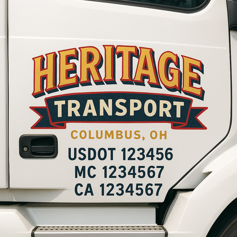 Custom Truck Door Decal Sticker Signs | US DOT Compliant Truck Door Lettering Templates | Make Your Own - Add Your Own Text (2-Pack)