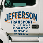 Custom Truck Door Decal Sticker Signs | US DOT Compliant Truck Door Lettering Templates | Make Your Own - Add Your Own Text (2-Pack)