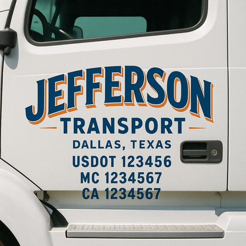 Custom Truck Door Decal Sticker Signs | US DOT Compliant Truck Door Lettering Templates | Make Your Own - Add Your Own Text (2-Pack)