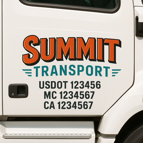 Custom Truck Door Decal Sticker Signs | US DOT Compliant Truck Door Lettering Templates | Make Your Own - Add Your Own Text (2-Pack)