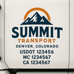 Custom Truck Door Decal Sticker Signs | US DOT Compliant Truck Door Lettering Templates | Make Your Own - Add Your Own Text (2-Pack)