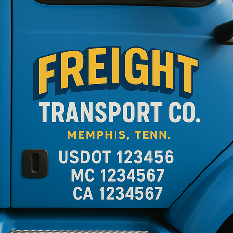 Custom Truck Door Decal Sticker Signs | US DOT Compliant Truck Door Lettering Templates | Make Your Own - Add Your Own Text (2-Pack)