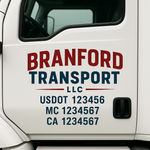 Custom Truck Door Decal Sticker Signs | US DOT Compliant Truck Door Lettering Templates | Make Your Own - Add Your Own Text (2-Pack)