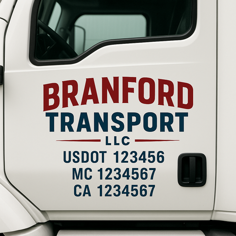 Custom Truck Door Decal Sticker Signs | US DOT Compliant Truck Door Lettering Templates | Make Your Own - Add Your Own Text (2-Pack)