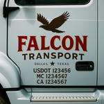 Custom Truck Door Decal Sticker Signs | US DOT Compliant Truck Door Lettering Templates | Make Your Own - Add Your Own Text (2-Pack)