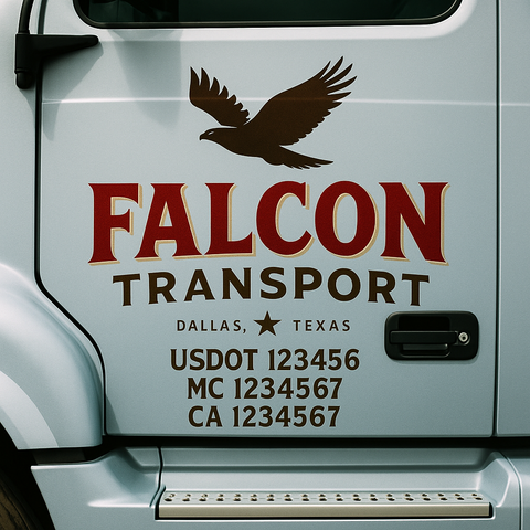 Custom Truck Door Decal Sticker Signs | US DOT Compliant Truck Door Lettering Templates | Make Your Own - Add Your Own Text (2-Pack)