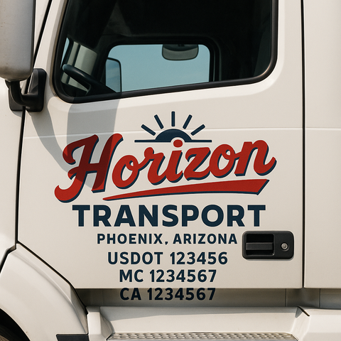 Custom Truck Door Decal Sticker Signs | US DOT Compliant Truck Door Lettering Templates | Make Your Own - Add Your Own Text (2-Pack)