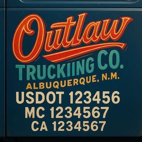 Custom Truck Door Decal Sticker Signs | US DOT Compliant Truck Door Lettering Templates | Make Your Own - Add Your Own Text (2-Pack)