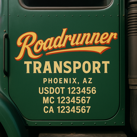 Custom Truck Door Decal Sticker Signs | US DOT Compliant Truck Door Lettering Templates | Make Your Own - Add Your Own Text (2-Pack)