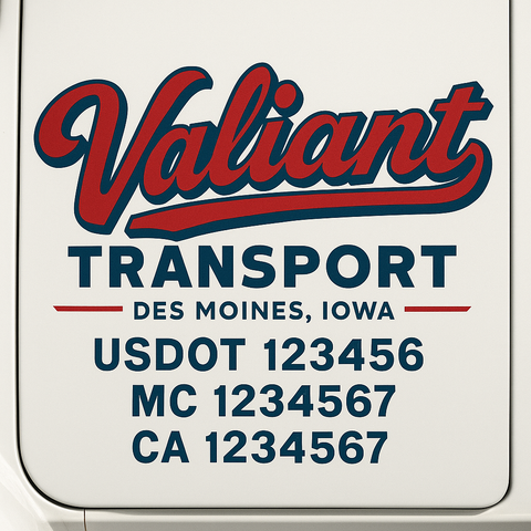 Custom Truck Door Decal Sticker Signs | US DOT Compliant Truck Door Lettering Templates | Make Your Own - Add Your Own Text (2-Pack)