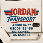 Custom Truck Door Decal Sticker Signs | US DOT Compliant Truck Door Lettering Templates | Make Your Own - Add Your Own Text (2-Pack)