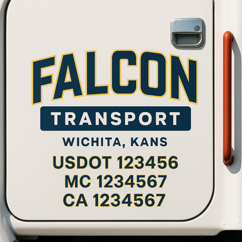 Custom Truck Door Decal Sticker Signs | US DOT Compliant Truck Door Lettering Templates | Make Your Own - Add Your Own Text (2-Pack)