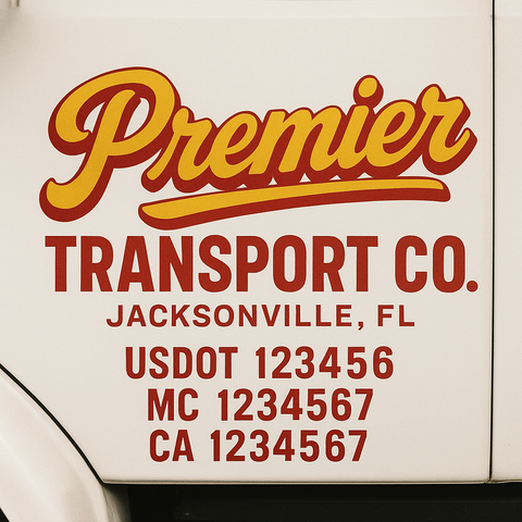 Custom Truck Door Decal Sticker Signs | US DOT Compliant Truck Door Lettering Templates | Make Your Own - Add Your Own Text (2-Pack)