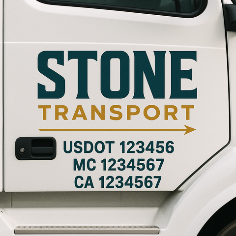 Custom Truck Door Decal Sticker Signs | US DOT Compliant Truck Door Lettering Templates | Make Your Own - Add Your Own Text (2-Pack)