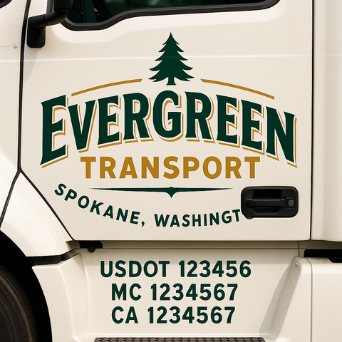 Custom Truck Door Decal Sticker Signs | US DOT Compliant Truck Door Lettering Templates | Make Your Own - Add Your Own Text (2-Pack)