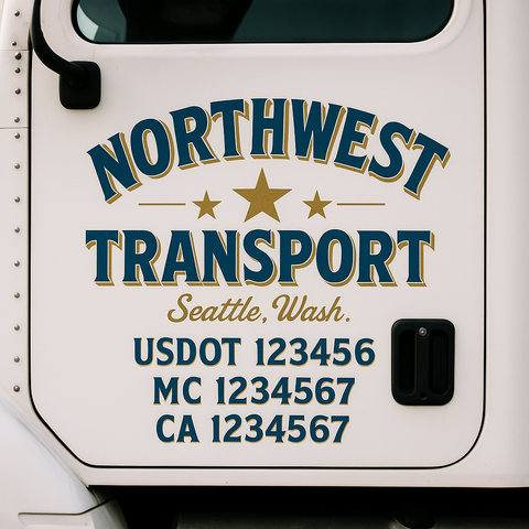 Custom Truck Door Decal Sticker Signs | US DOT Compliant Truck Door Lettering Templates | Make Your Own - Add Your Own Text (2-Pack)