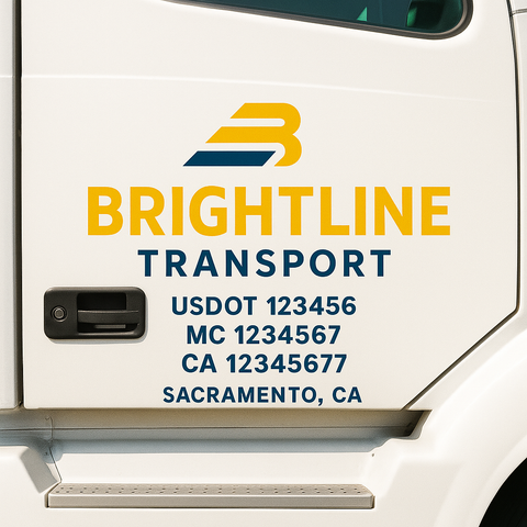 Custom Truck Door Decal Sticker Signs | US DOT Compliant Truck Door Lettering Templates | Make Your Own - Add Your Own Text (2-Pack)