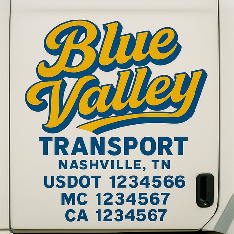 Custom Truck Door Decal Sticker Signs | US DOT Compliant Truck Door Lettering Templates | Make Your Own - Add Your Own Text (2-Pack)