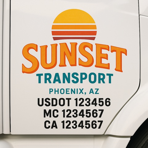 Custom Truck Door Decal Sticker Signs | US DOT Compliant Truck Door Lettering Templates | Make Your Own - Add Your Own Text (2-Pack)