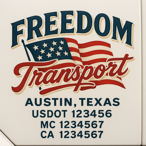 Custom Truck Door Decal Sticker Signs | US DOT Compliant Truck Door Lettering Templates | Make Your Own - Add Your Own Text (2-Pack)