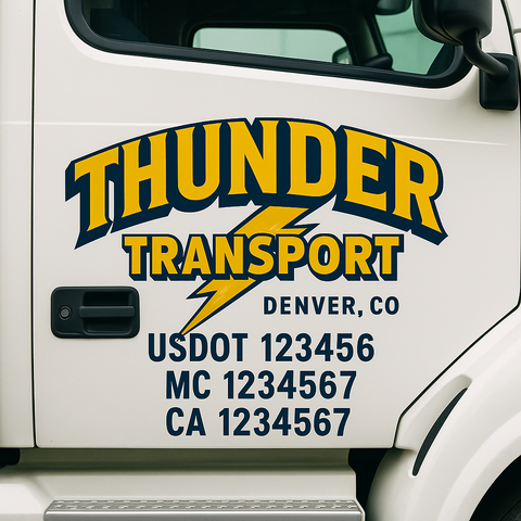 Custom Truck Door Decal Sticker Signs | US DOT Compliant Truck Door Lettering Templates | Make Your Own - Add Your Own Text (2-Pack)