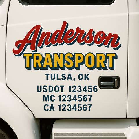 Custom Truck Door Decal Sticker Signs | US DOT Compliant Truck Door Lettering Templates | Make Your Own - Add Your Own Text (2-Pack)