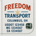 Custom Truck Door Decal Sticker Signs | US DOT Compliant Truck Door Lettering Templates | Make Your Own - Add Your Own Text (2-Pack)