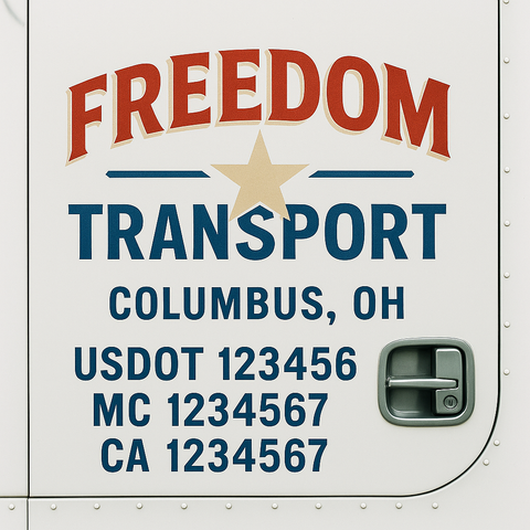 Custom Truck Door Decal Sticker Signs | US DOT Compliant Truck Door Lettering Templates | Make Your Own - Add Your Own Text (2-Pack)