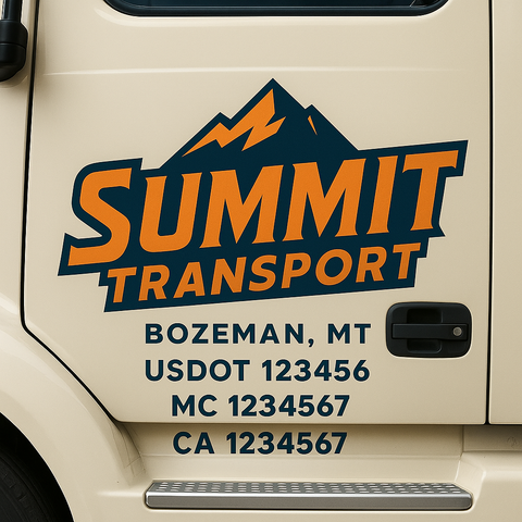 Custom Truck Door Decal Sticker Signs | US DOT Compliant Truck Door Lettering Templates | Make Your Own - Add Your Own Text (2-Pack)