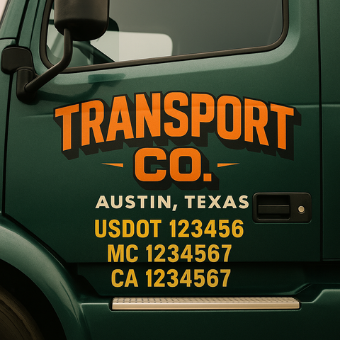 Custom Truck Door Decal Sticker Signs | US DOT Compliant Truck Door Lettering Templates | Make Your Own - Add Your Own Text (2-Pack)