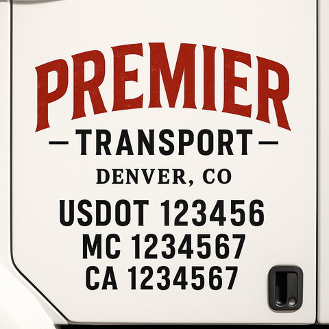 Custom Truck Door Decal Sticker Signs | US DOT Compliant Truck Door Lettering Templates | Make Your Own - Add Your Own Text (2-Pack)