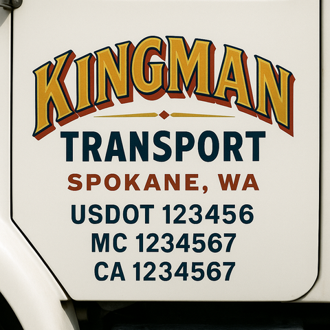 Custom Truck Door Decal Sticker Signs | US DOT Compliant Truck Door Lettering Templates | Make Your Own - Add Your Own Text (2-Pack)