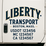 Custom Truck Door Decal Sticker Signs | US DOT Compliant Truck Door Lettering Templates | Make Your Own - Add Your Own Text (2-Pack)