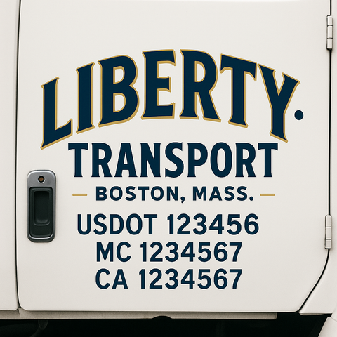 Custom Truck Door Decal Sticker Signs | US DOT Compliant Truck Door Lettering Templates | Make Your Own - Add Your Own Text (2-Pack)