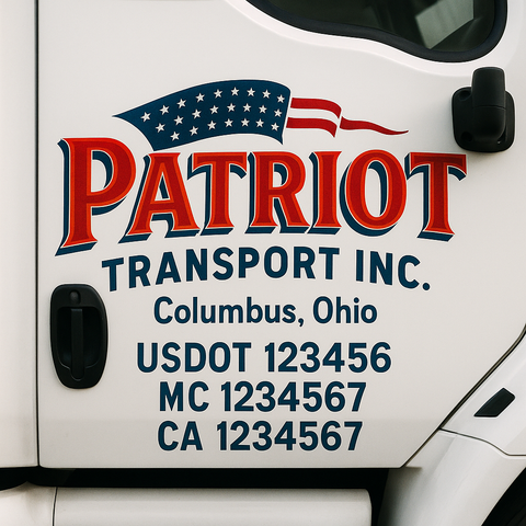 Custom Truck Door Decal Sticker Signs | US DOT Compliant Truck Door Lettering Templates | Make Your Own - Add Your Own Text (2-Pack)