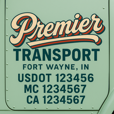 Custom Truck Door Decal Sticker Signs | US DOT Compliant Truck Door Lettering Templates | Make Your Own - Add Your Own Text (2-Pack)