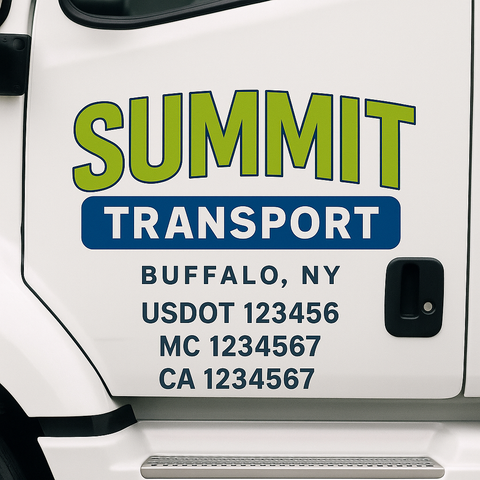 Custom Truck Door Decal Sticker Signs | US DOT Compliant Truck Door Lettering Templates | Make Your Own - Add Your Own Text (2-Pack)