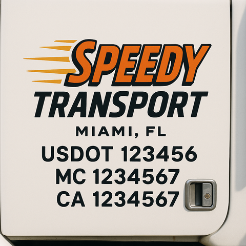 Custom Truck Door Decal Sticker Signs | US DOT Compliant Truck Door Lettering Templates | Make Your Own - Add Your Own Text (2-Pack)