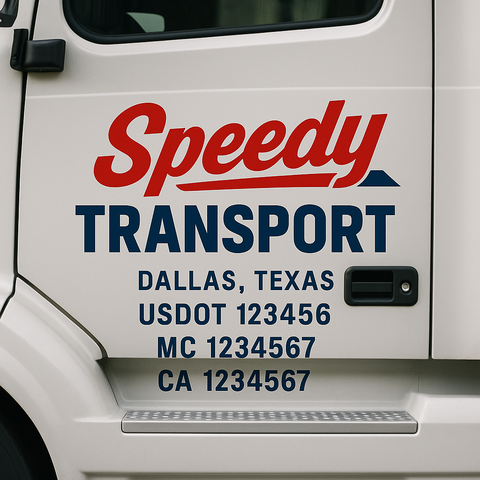 Custom Truck Door Decal Sticker Signs | US DOT Compliant Truck Door Lettering Templates | Make Your Own - Add Your Own Text (2-Pack)