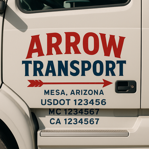 Custom Truck Door Decal Sticker Signs | US DOT Compliant Truck Door Lettering Templates | Make Your Own - Add Your Own Text (2-Pack)