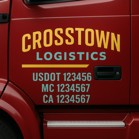 Custom Truck Door Decal Sticker Signs | US DOT Compliant Truck Door Lettering Templates | Make Your Own - Add Your Own Text (2-Pack)