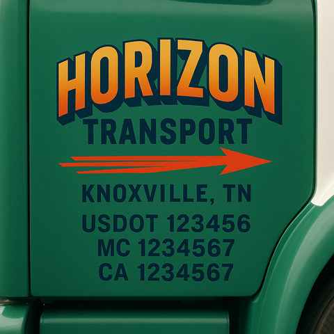 Custom Truck Door Decal Sticker Signs | US DOT Compliant Truck Door Lettering Templates | Make Your Own - Add Your Own Text (2-Pack)