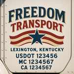 Custom Truck Door Decal Sticker Signs | US DOT Compliant Truck Door Lettering Templates | Make Your Own - Add Your Own Text (2-Pack)
